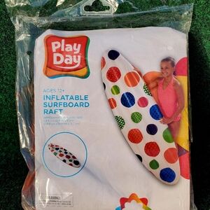 PLAY DAY Inflatable Surfboard Raft   5.9ft Swimming Pool Lounge Chill Relax New